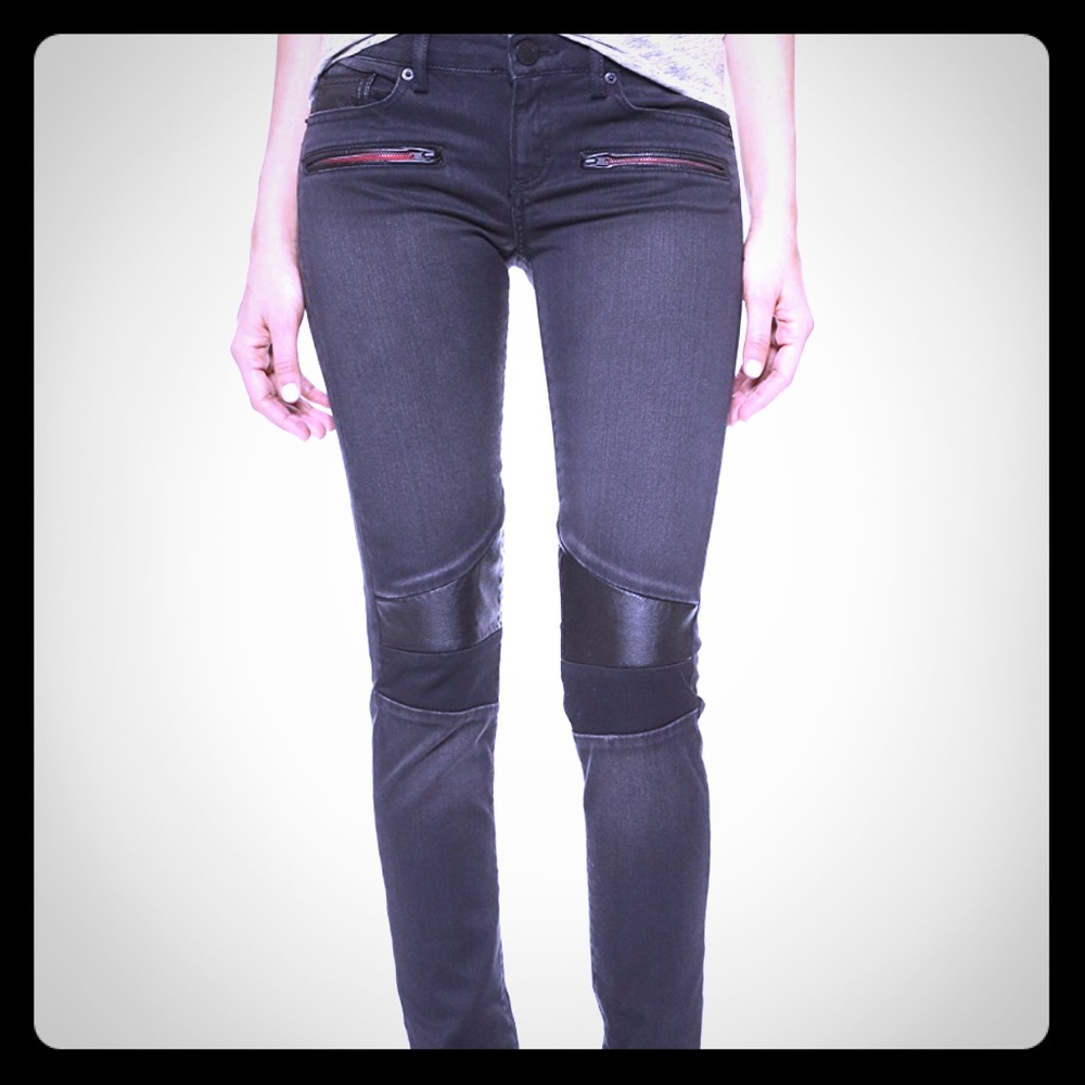 Etienne Marcel BNWOT Black Moto Jeans Size 24